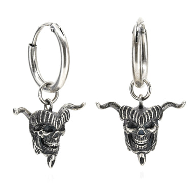 S’Tan Skull Drop Earring on model - Bloodstock - Black Feather Design